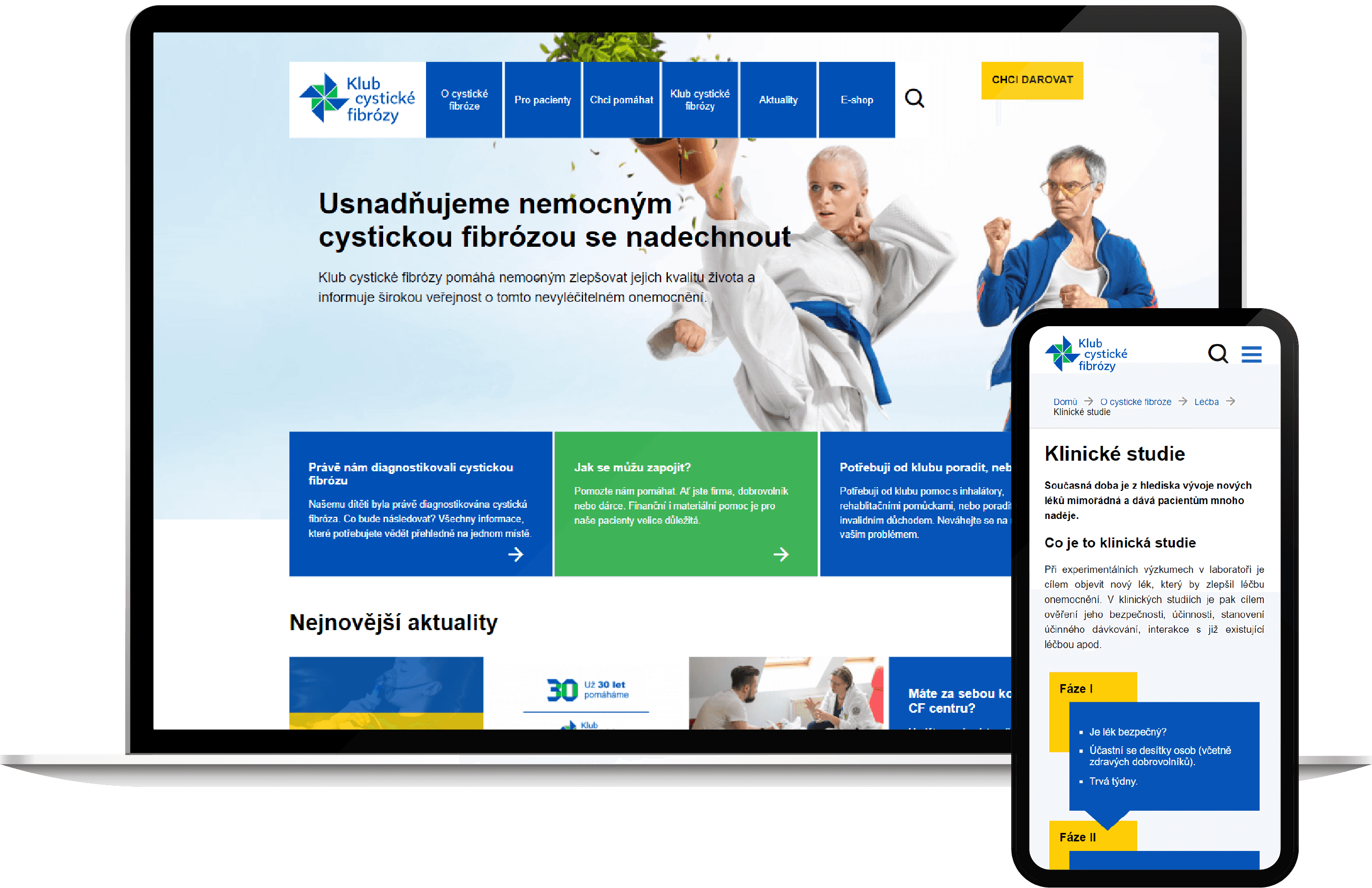Website for Klub cystické fibrózy